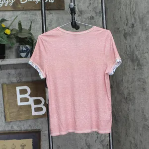 Roudelain Womens Double Sleeve Pajama Shirt Top EJJE340M Bridal Rose Pink M thumbnail 2