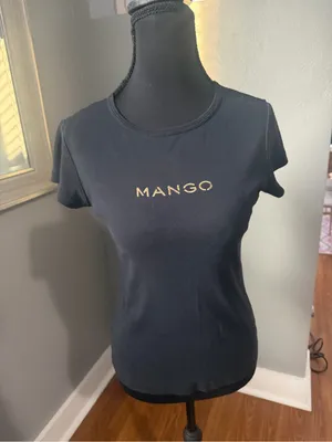Mango Baby Tee Y2K Black Goth Grunge Small. thumbnail 2