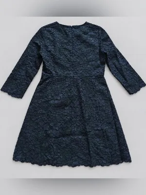 Tory Burch Bittersweet Navy Floral Lace Fit Flare Cocktail Dress 8 Dark Romance thumbnail 8