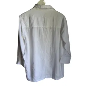 Old Navy Linen Blend White Tunic Cover Up Shirt Small Coastal Beach Resort thumbnail 6