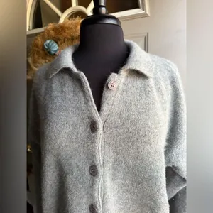 Vintage Y2K The Limited angora rabbit hair henley sweater, size medium thumbnail 3