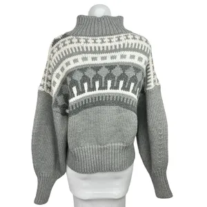 Pringle of Scotland x H&M Gray Fair Isle Turtleneck Holiday Sweater Top M thumbnail 2
