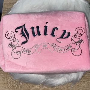 Juicy Couture Pink Velour Travel Cosmetic Bag NWT thumbnail 4