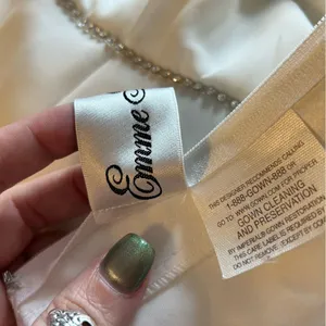 Emme Bridal white sleeveless wedding gown beaded rhinestones satin chiffon 16 thumbnail 11