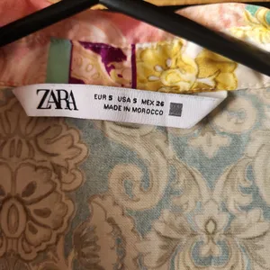ZARA Colorful Patterned Women’s Button-Up Shirt Romántic Size S thumbnail 2