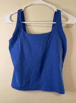 Women's Square Neck Tank Top in Blue thumbnail 1