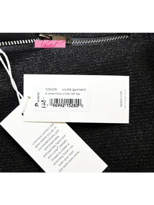 Spanx AirEssentials Half Zip Shimmer Very Black Gunmetal Shine Henley Sweater M thumbnail 6