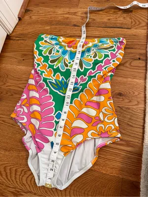 Trina Turk Tamarindo Bandeau Strappy Back One Piece Swimsuit size 10 thumbnail 7