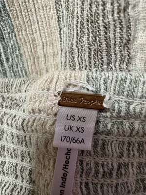 Free People Cotton Striped Wide Leg Pants in Pastel Green, Black & Cream Size XS thumbnail 4