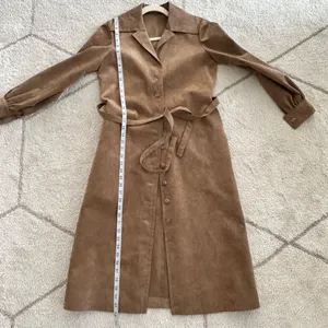 Vintage 70s Faux Suede Button Front Belted Jacket/Dress Sz S/M thumbnail 4