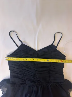 American Eagle Outfitters Black Ruffle Tiered Spaghetti Strap Mini Dress thumbnail 2