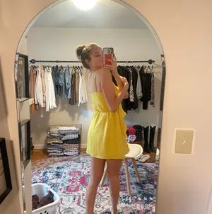 Yellow Mini Summer Sun Dress thumbnail 2