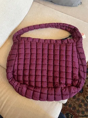 Free People FP Movement Quilted Carryall Tote- Mulberry thumbnail 4