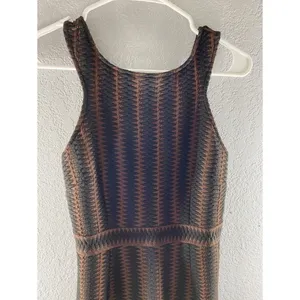 Anthropologie Maeve Meridian Midi Striped Quilted Brown Black Dress NWT thumbnail 5