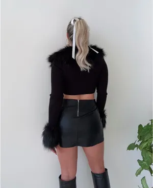 Et Clet Fur trim cardigan thumbnail 3