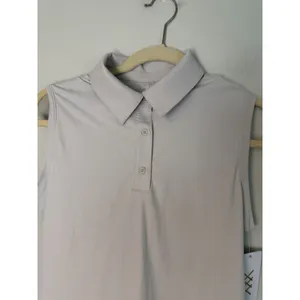 Rhône Women's Course To Court Sleeveless Polo Gray Lavender Sz M Polo NWT $88 thumbnail 13