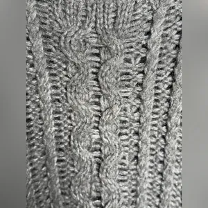 Free People Women’s Chunky Open Cable Knit Mohair Wool Blend Sweater Gray Sz M thumbnail 5