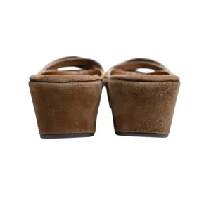 Azura Women's EU 41 Stylish Wedge Suede Leather Sandals Jeweled Studded thumbnail 6