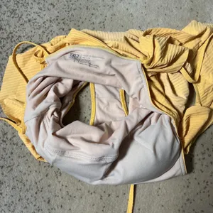 Albion Fit Womens Yellow Ribbed Ruffle Off The Shoulder One Piece Swimsuit‎ S thumbnail 7