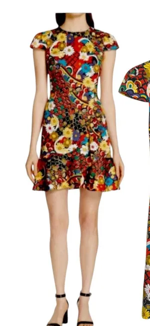 Alice + Olivia Kirby Ruffle Floral Mini Dress Size 2 thumbnail 1
