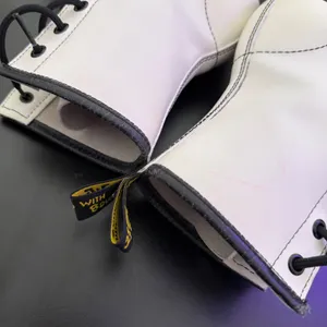 Dr Martens Darcie Heels White Leather Lace‎ Up Boots Size 7 Statement Chunky thumbnail 13