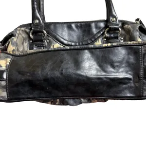Vintage Y2K Etienne Aigner Satchel Bag Purse Black‎ Snakeskin Fabric/Leather thumbnail 6