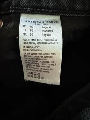 American Eagle Outfitters Women's Black Washed Straight-Leg Jeans thumbnail 4
