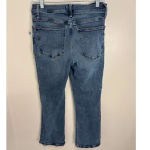 Madewell Mid-Rise Kick Out Jeans Blue Stretch Denim Size 30 Flare Cropped thumbnail 3