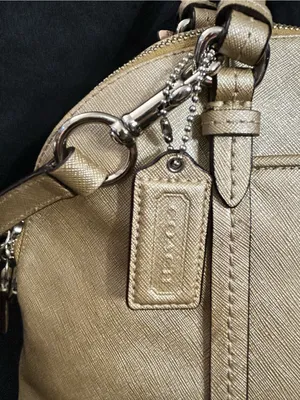 Coach Metallic Gold Dome Satchel with Crossbody Strap & Tassel thumbnail 9