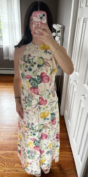 Abercrombie Premium Linen High-Neck Maxi Dress thumbnail 1