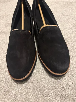 NWT Vionic Willa Wedge Black Suede Slip-On Loafers Comfort Shoes wedge heel 11 thumbnail 10