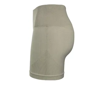 Bo&Tee Women's Gray High Rise Ribbed Yoga Workout Athletic Biker Shorts Size XS thumbnail 2
