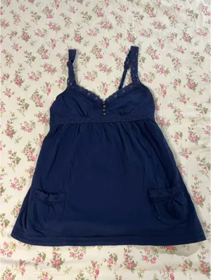 vintage aerie babydoll tank with pockets thumbnail 1