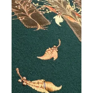 Pleasant Shade Vintage Green Embellished Fall Leaves Crewneck Sweater Size Large thumbnail 11