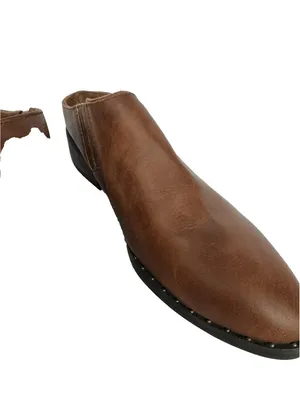 (RC) American Eagle Womens 10 Brown Leather Mule Clogs Slip Block Heel Shoes thumbnail 3