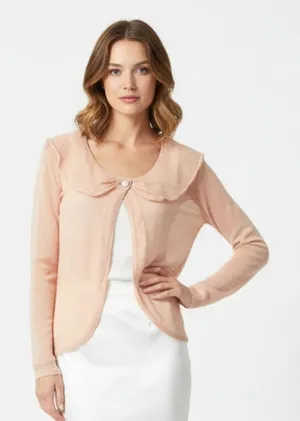 Anthropologie Pink Sheer Knit Long Sleeve Sweater By Guinevere M thumbnail 1