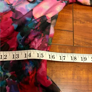 Gianni Bini Floral Dress Lined Balloon Sleeves Flirty Tie Front Keyhole medium thumbnail 13