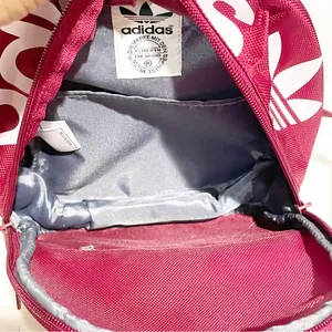 Adidas Maroon Red Three Striped Trefoil Mini Backpack Pocketbook Travel‎ thumbnail 2
