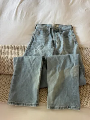 Madewell light wash denim straight jeans thumbnail 2