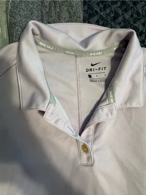 Nike Women’s Light Lavender Dri-FIT Polo Top size large thumbnail 2
