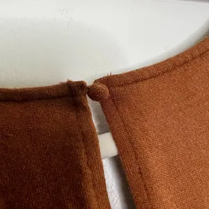 Kittenish Tie Scrunch Front‎ Midi Sweater Dress V Neck Long Sleeve Keyhole Back thumbnail 8