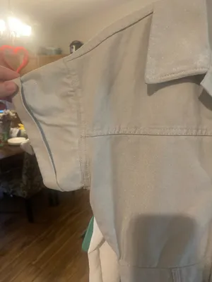 Shimmery Light Gray Short Sleeve Zara romper thumbnail 3