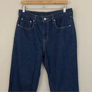 Anthropologie Levi’s Women’s Baggy‎ Pinstriped Dad Jeans Size 30x30 thumbnail 7