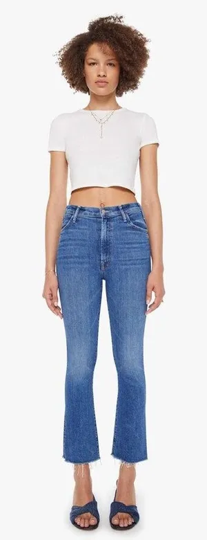 MOTHER Hustler Ankle Fray Full‎ Length Size 25 Denim Jeans Blue Distressed thumbnail 1