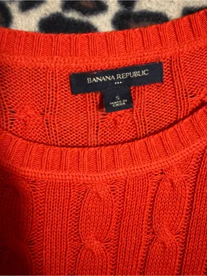 2000s vintage 2012 Banana Republic whimsical bohemian orange knitted sweater thumbnail 5