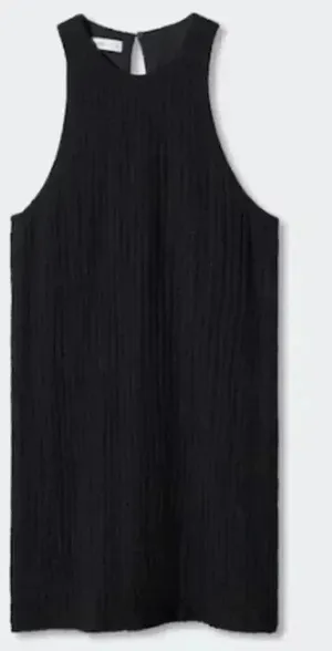 Mango MNG Textured‎ Short Black Dress Sleeveless NWT Size 6 thumbnail 1