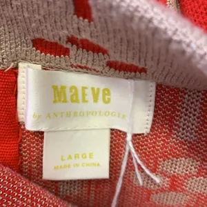 Anthropologie Maeve Red and Tan Patterned Mini Skirt. Size-L thumbnail 5