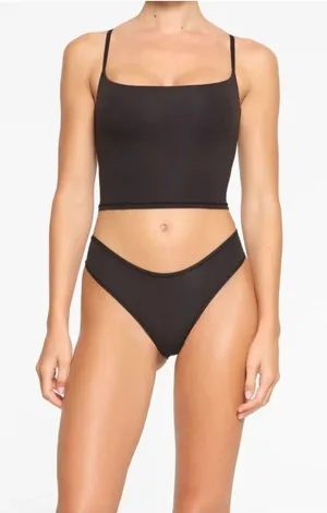 Skims Women's Fits Everybody Cropped Cami in Onyx Black Size S NWT thumbnail 1