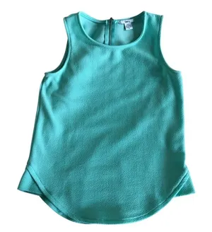 Bar III Womens Mint Green Textured Sleeveless Blouse Back Zip‎ Tulip Hem Small thumbnail 1