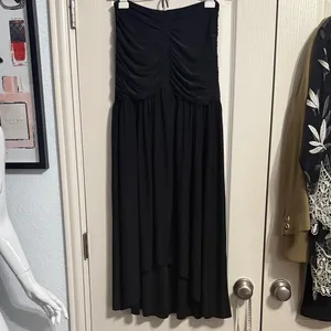 Misa Los Angeles‎ Black Strapless Flowy Asymmetric Hem Dress Minimalist thumbnail 2